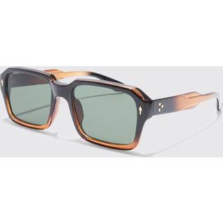 Mens Black Square Ombre Frame Sunglasses