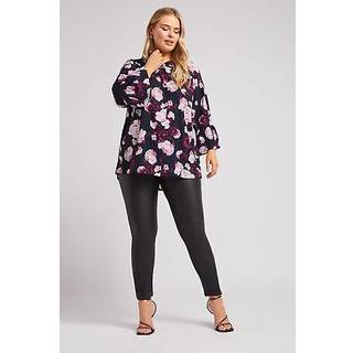 Yours Curve London Blomster Tryk Flæsekant Sleeve SkjorterEU 58-60 (UK 30-32)