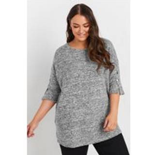 Yours Curve Button Sleeve Soft Touch TopEU 54-56 (UK 26-28)