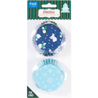 Christmas "Snow Much Fun" Muffinsforme, Metalfolie - 60 stk, PME