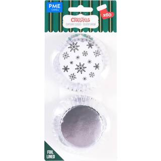 Christmas "Silver Snow" Muffinsforme, Metalfolie - 60 stk, PME