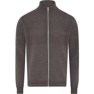 Clipper 51134 saltum cardigan stand up collar metal zip Herre Dark Khaki Melange L