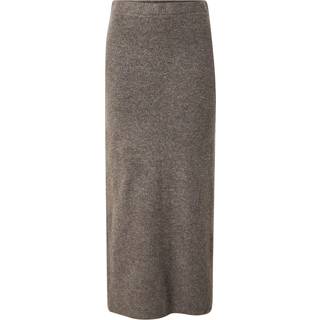 Pieces Pcnuna Mw Ankel Slit Knit Skir Morel Detail:MELANGE M