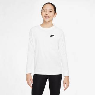 Langærmet Nike Sportswear-T-shirt til større børn - hvid