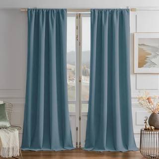 Joydeco Greyish Blue Velvet Gardiner 72 tommer gardiner 2 paneler Sæt diset blå termisk isoleret værelse mørkere gardiner til soveværelse stue su