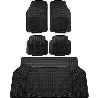 FH Group Automotive Floor Mats - Tungt gummi All Weather Protection Universal Fit Full Set Floor Mats and Cargo Mat Climaproof Semi Custom Trimma