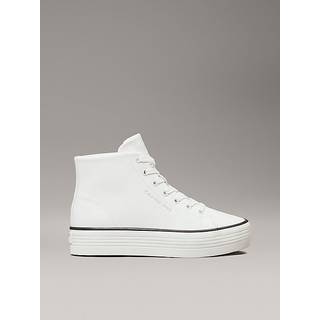Leather Platform High-Top Trainers - White - EU 36