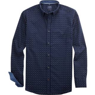 OLYMP Herren Hemd blau gemustert