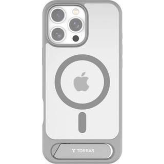 TORRAS iPhone 16 Pro Max - Pstand Hybrid Cover m. Ståfunktion - MagSafe Kompatibel - Grå