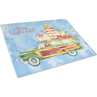 Caroline's Treasures CK2461LCB god jul Norwich Terrier Glass Cutting Board Stor dekorativt tempereret glas Køkkenskæring og serveringsplade Stor