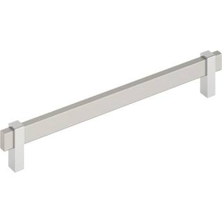 Amerock Mulino 8-13/16 tommer (224 mm) Center-til-centre Satin Nikkel/Poleret kromkabinettræk BP36728G1026