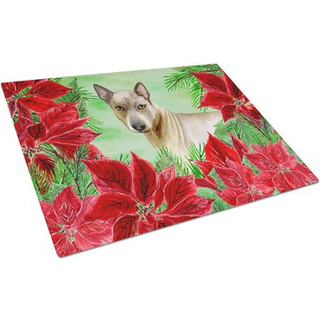 Caroline's Treasures CK1328LCB Thai Ridgeback Poinsettas Glasskærebord Stort dekorativt tempereret glasskæreskæring og serveringsplade Stor i sto