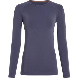 Icebreaker Women's Merino 260 Zoneknit Seamless L/S Crewe Merino undertøj Damer størrelse M farve blå