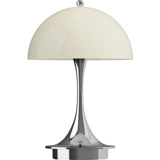 Panthella 160 Portable V3 bord- / batterilampe, krom/beige opal