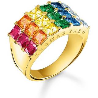 Thomas Sabo TR2359-996-7 Damenring Bunte Steine Pavé Goldfarben