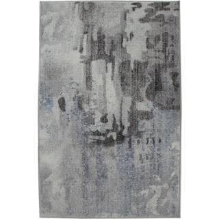 Gulvtæppe - Stort gulvtæppe 200x300 cm - Grå løs tæppe med stone look &amp; skridsikker bagside - Blødt gulvtæppe fra Nordstrand Home Molly
