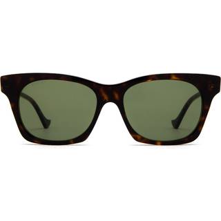Gucci Kvinde GG1299S 002 Solbriller Acetat Havana Grøn Firkantet Normal