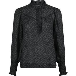 Karia Illusion Bluse, Black, 34