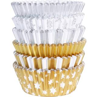 Christmas Metallic Gold & Silver Muffinsforme – 100 stk., PME