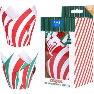 Tulipan Muffinsforme 24 stk. – Candy Cane, PME