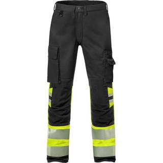 Fristads 127731 Hi Vis stretch bukser kl 1 2705 / Arbejdsbukser Hi-Vis Gul/Sort C66