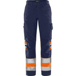 Fristads 131983 HiVis Green bukser dame kl.1 2652 GPLU / Arbejdsbukser Hi-Vis Orange/Marine 42