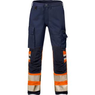 Fristads 127731 Hi Vis stretch bukser kl 1 2705 / Arbejdsbukser Hi-Vis Orange/Marine C58