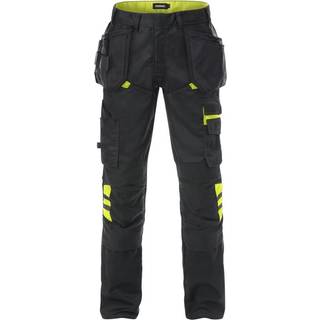 Fristads 131123 Håndværker bukser 2595 STFP / Håndværkerbukser / Arbejdsbukser Sort/Hi-Vis gul C56