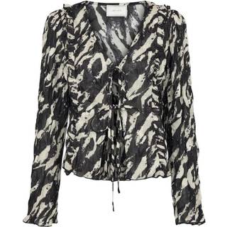 Neo Noir Indy Distressed Zebra Bluse - Zebra - str. 42