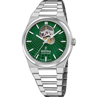 Festina Swiss Made Rivé herreur i stål med grøn urskive