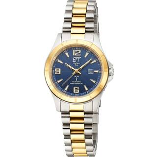 ETT Eco Tech Time ELS-11677-32M Damen-Armbanduhr Funk-Solar Gobi Lady Bicolor/Blau