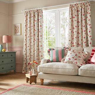 Cath Kidston Cath Kidston Multi Rose And Bows Blackout Pencil Pleat Curtains