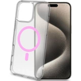 Celly Gelskinmag Magnetic Cover MagSafe iPhone 16 Pro Max Transparent + Rosa