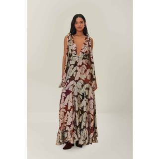 Farm Rio LamÃ© jacquard maxi dress - beige - L