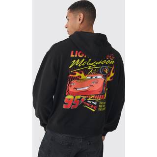 Mens Black Oversized Pixar Cars License Print Hoodie