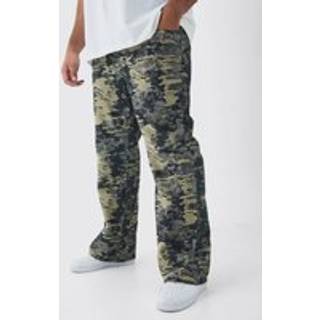 Mens Black Plus Denim Fabric Interest Relaxed Fit Jeans
