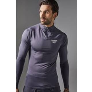 Mens Charcoal Training Dept Muscle Fit Perforated 1/4 Zip
