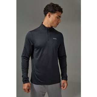Mens Black Man Active Performance 1/4 Zip Top