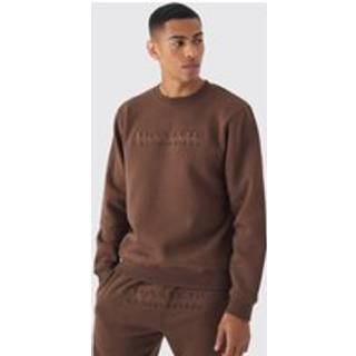Mens Chocolate Regular Mix Homme Embossed Sweatshirt