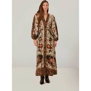 Farm Rio Blue Flowing Beauty floral maxi dress - multicoloured - XXS