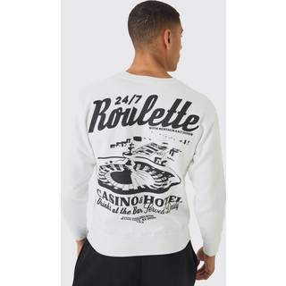 Mens White Boxy Roulette Back Print Sweatshirt