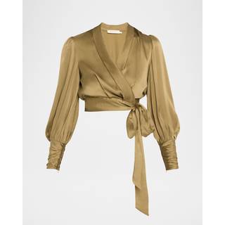 Zimmermann Silk wrap top - green - XL