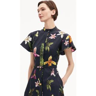 Oscar de la Renta Floral cotton-blend midi dress - blue - XXXS