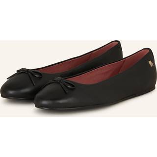 TH Monogram Leather Bow Ballerinas