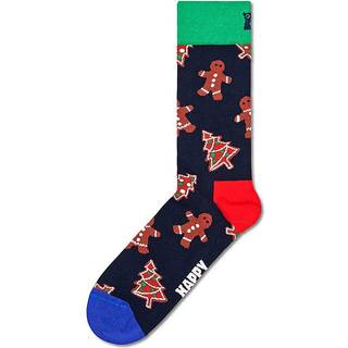 Gingerbread Cookies Socks Gift Set | Novelty Christmas Socks - Navy, White, Red, Green, Brown - 36-40