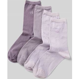 4 Pack Crew Socks - Purple - One Size