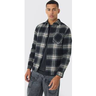 Mens Stone Oversized check Check Long Sleeve Shirt