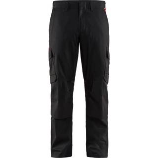 Blåkläder 1448 Industri Buks med knælommer stretch / Industri Arbejdsbuks med knælommer stretch - D104 - Sort/Rød