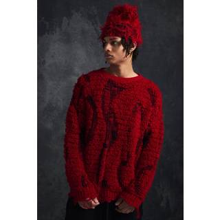 Mens Trippie Redd Drop Stitch Textured Boxy Oversized Jumper