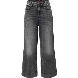 Jeans med vide ben i sort denim uden stræk